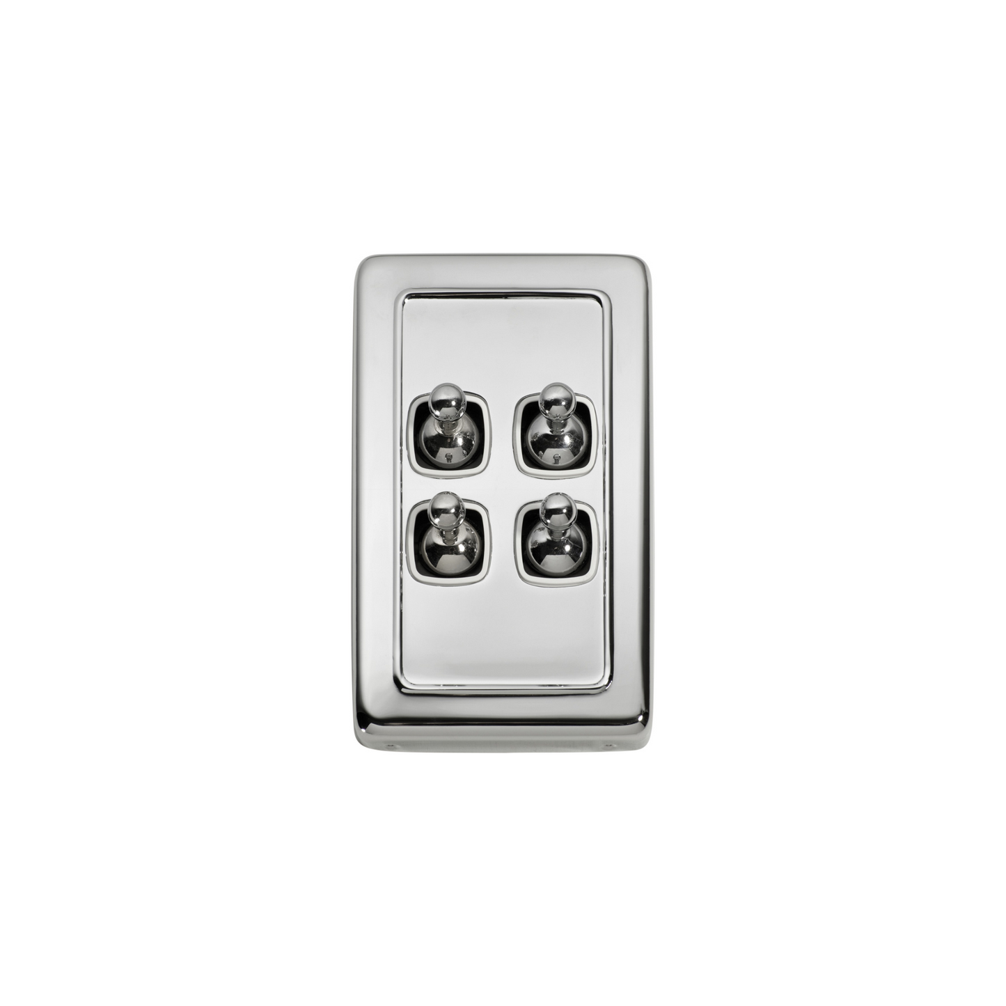 Switch - Toggle 4 Gang Polished Chrome/White