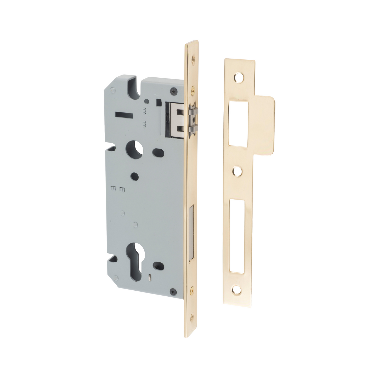 Euro Roller Lock Polished Brass 45mm