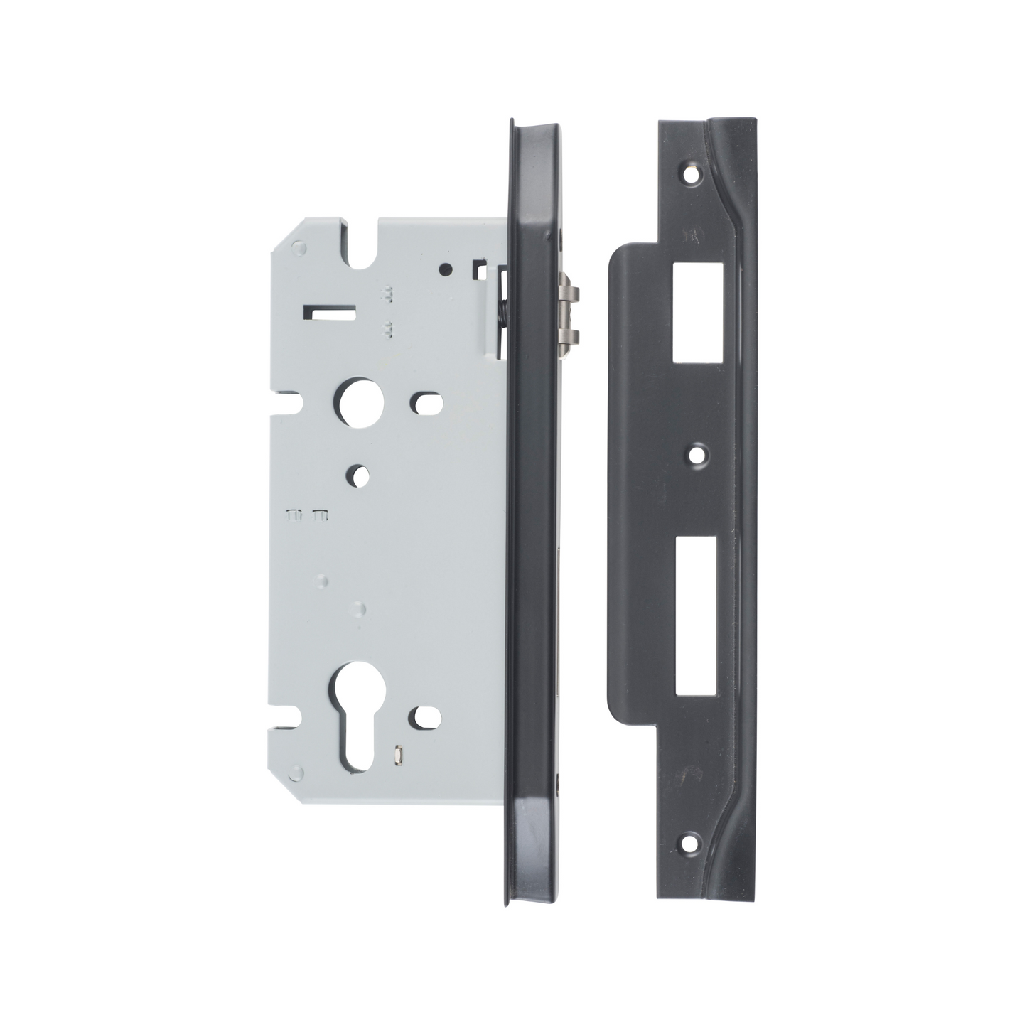 Euro Roller Lock Rebated Matt Black 60mm