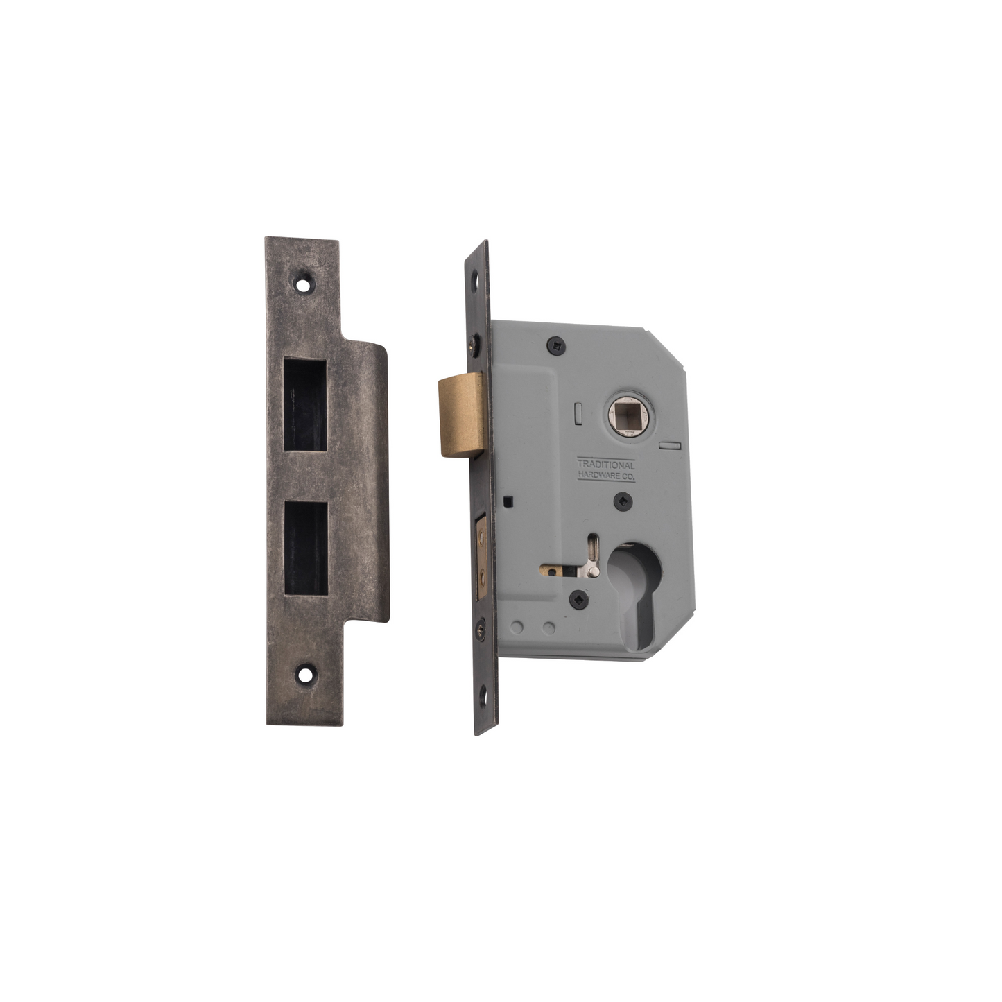 Euro Mortice Lock Rumbled Nickel 46mm