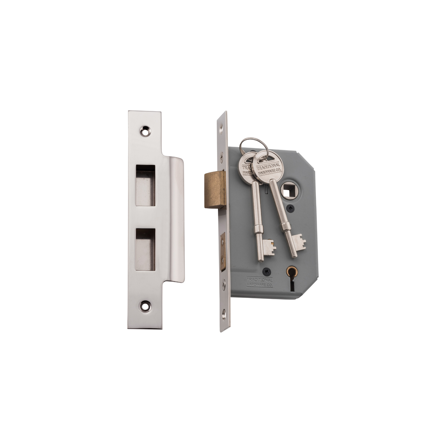 5 Lever Mortice Lock Polished Nickel 46mm