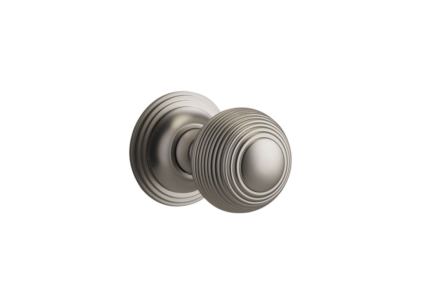 Guildford Knob on Rose Satin Nickel