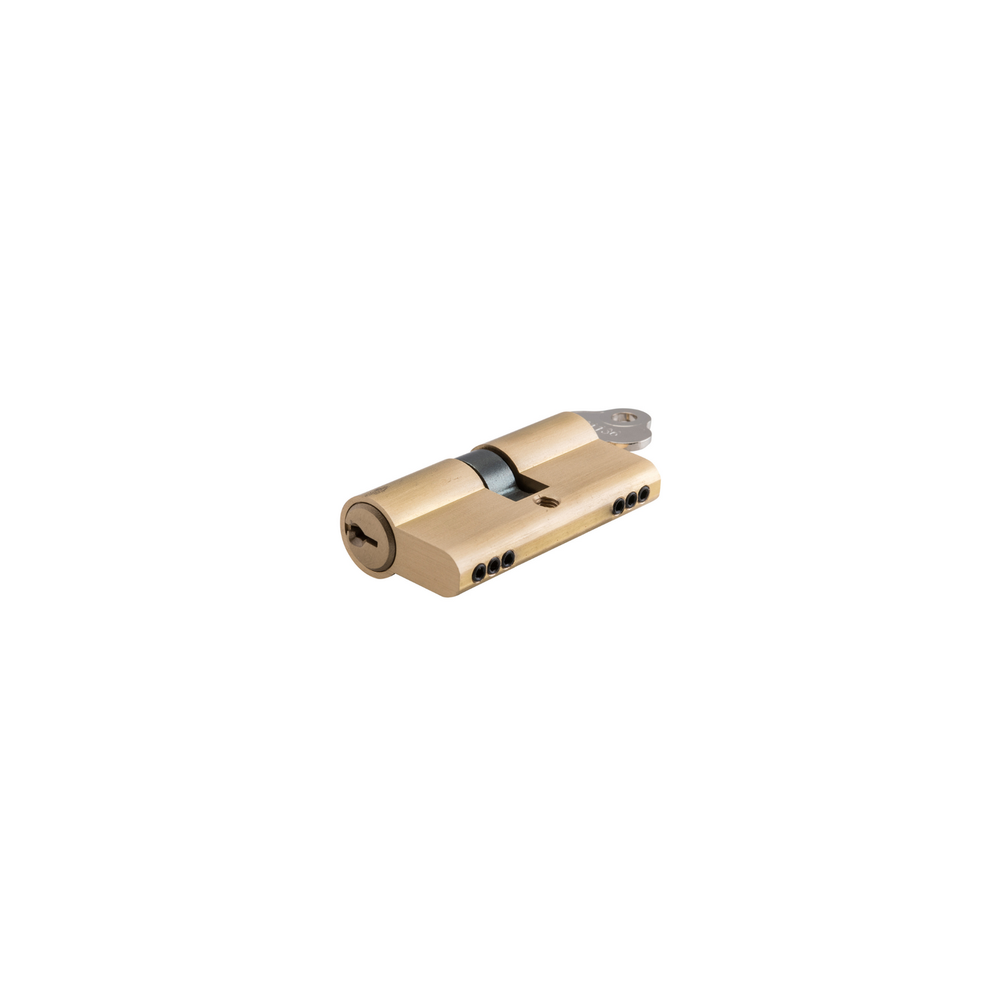 Euro Cylinder Key/Key Brushed Brass 45mm
