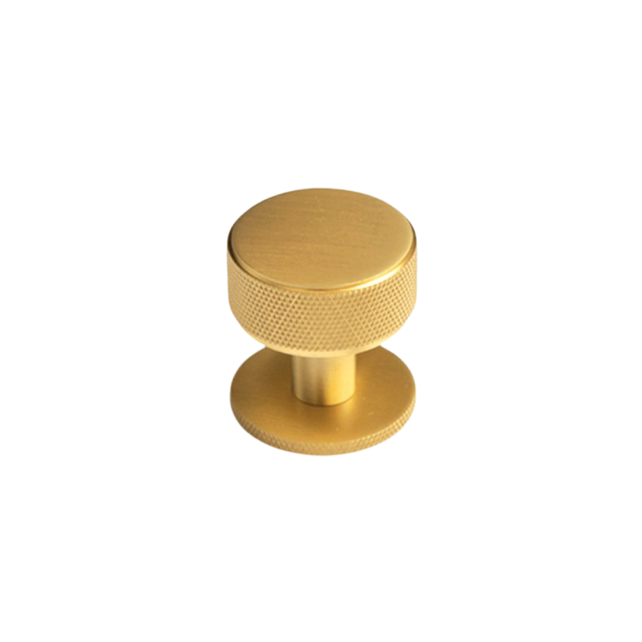 Belgravia Knurled Solid Brass Round Knob Brushed Satin Brass 35mm