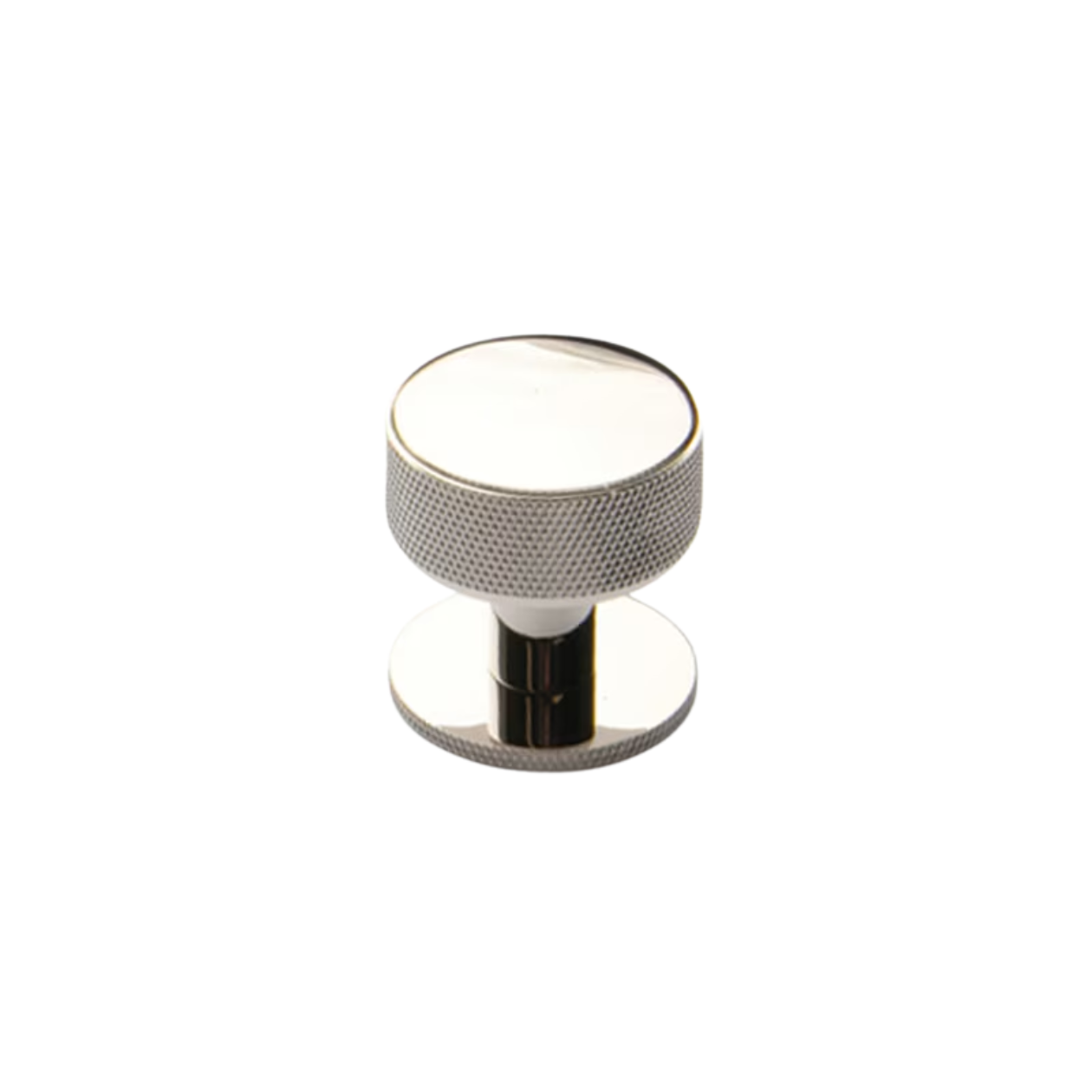 Belgravia Knurled Solid Brass Round Knob Polished Nickel 35mm