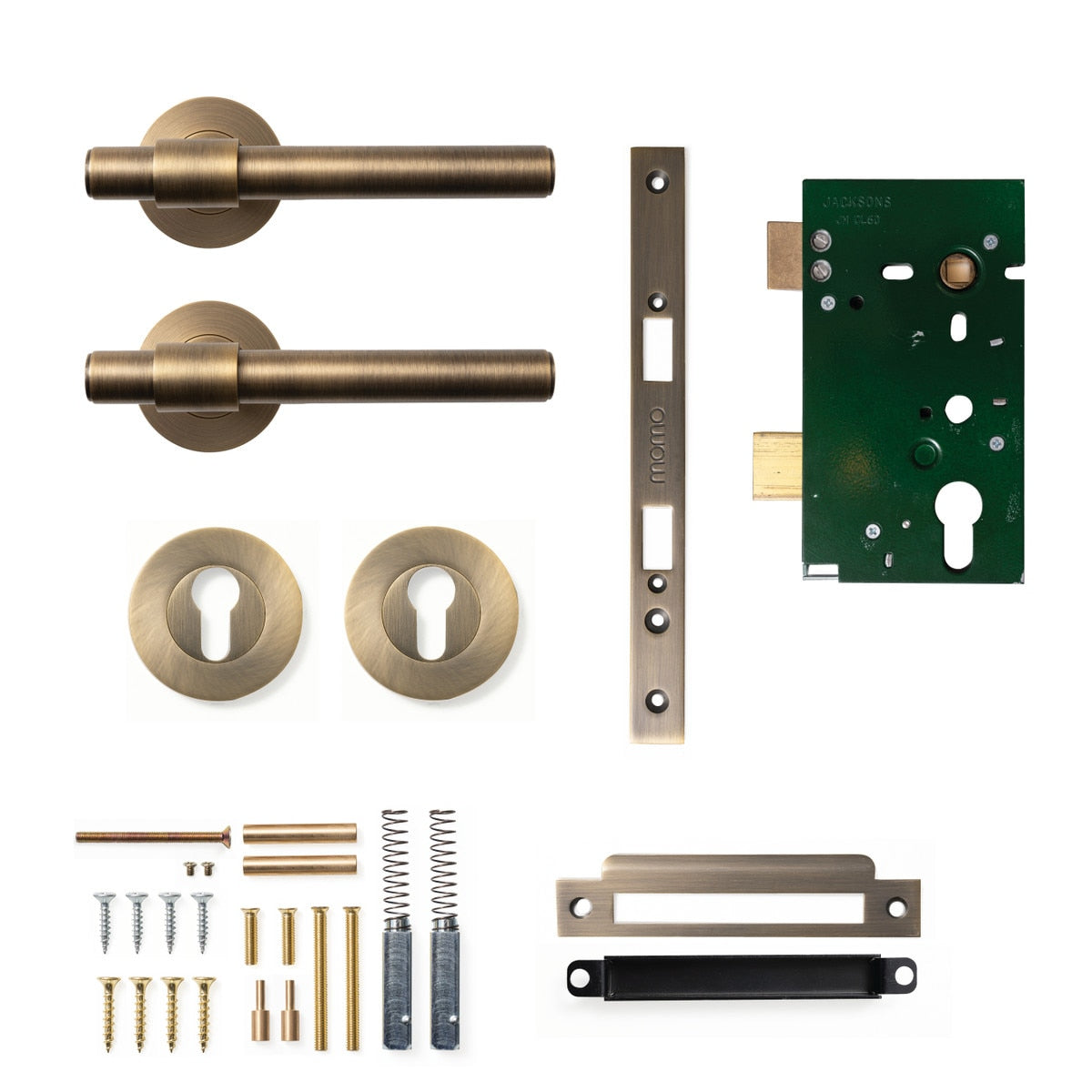 Belgravia Plain Lever Mortice Entrance Set Dark Brushed Brass