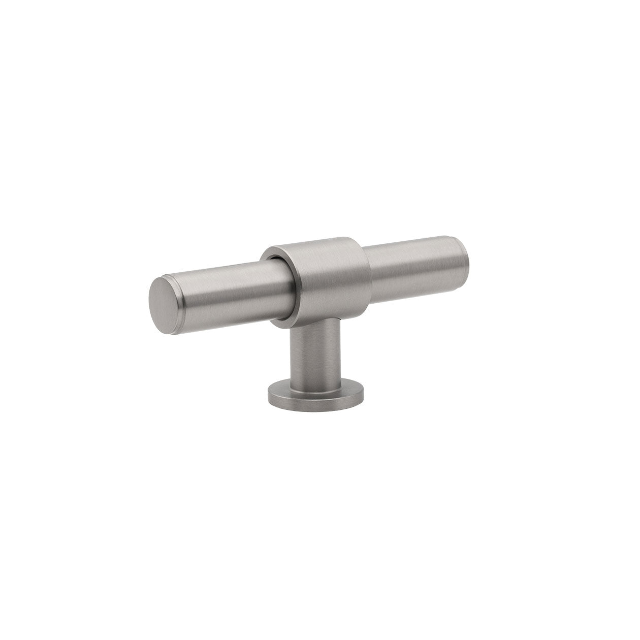 Belgravia Plain Solid Brass T Knob Dull Brushed Nickel 82mm