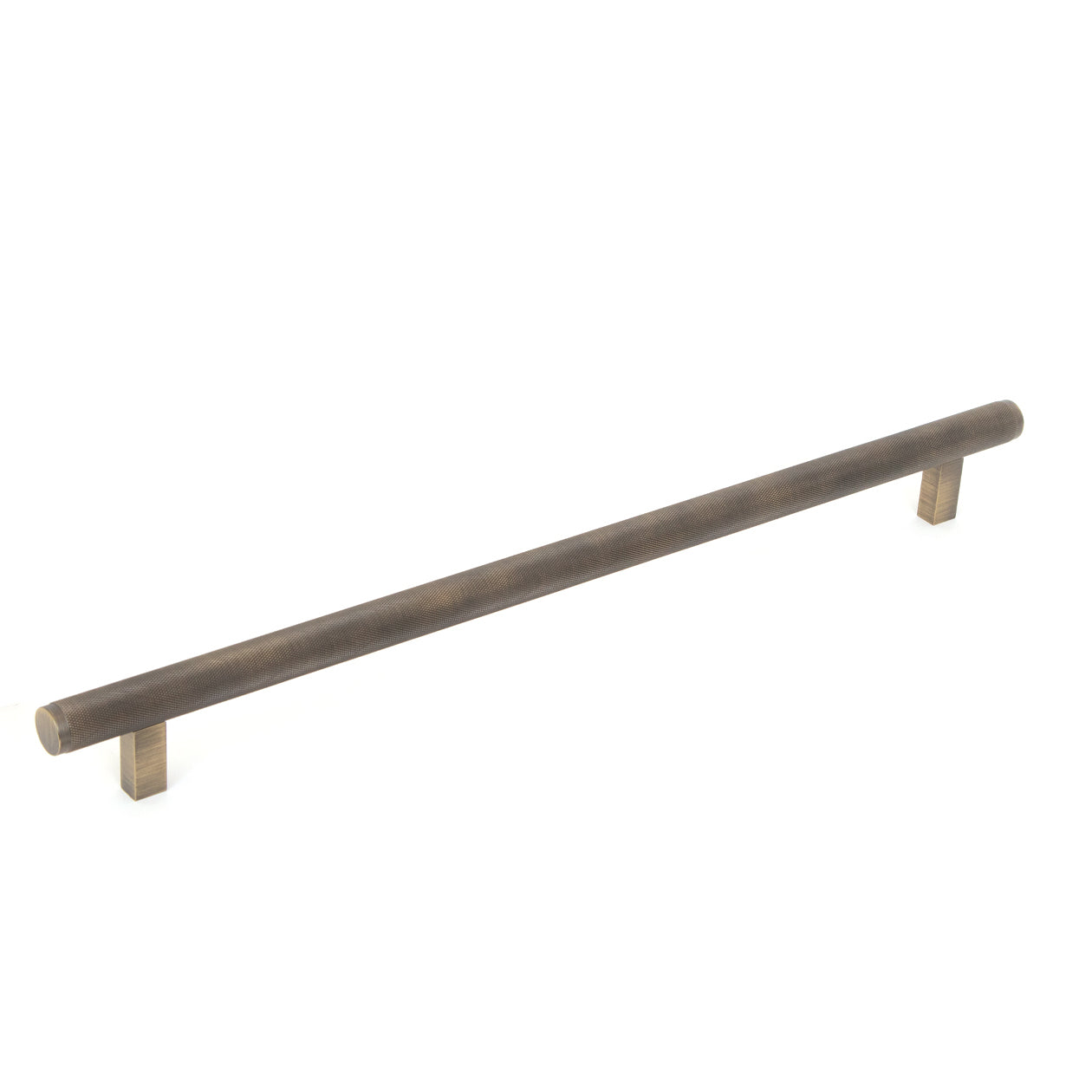 Bellevue Solid Brass Knurled Appliance Pull Dark Brushed Brass 416mm