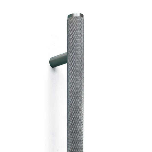 Bellevue Knurled Entry Pull Handle Dull Brushed Nickel