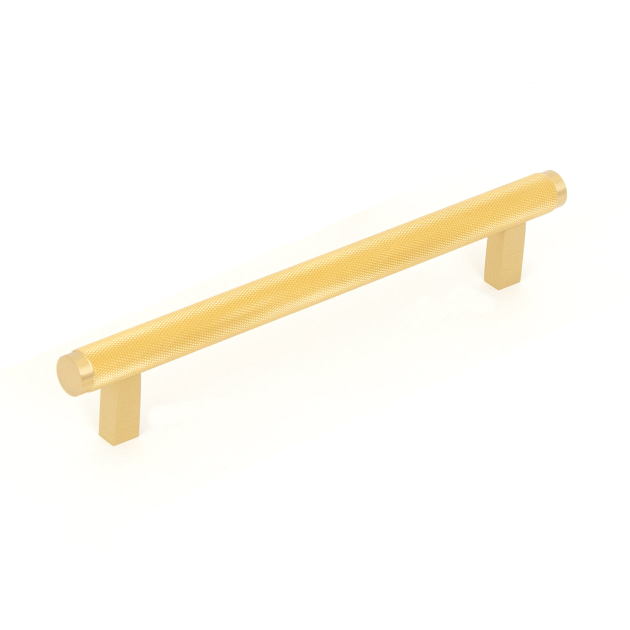 Bellevue Solid Brass Knurled Bar Pull Brushed Satin Brass 160mm