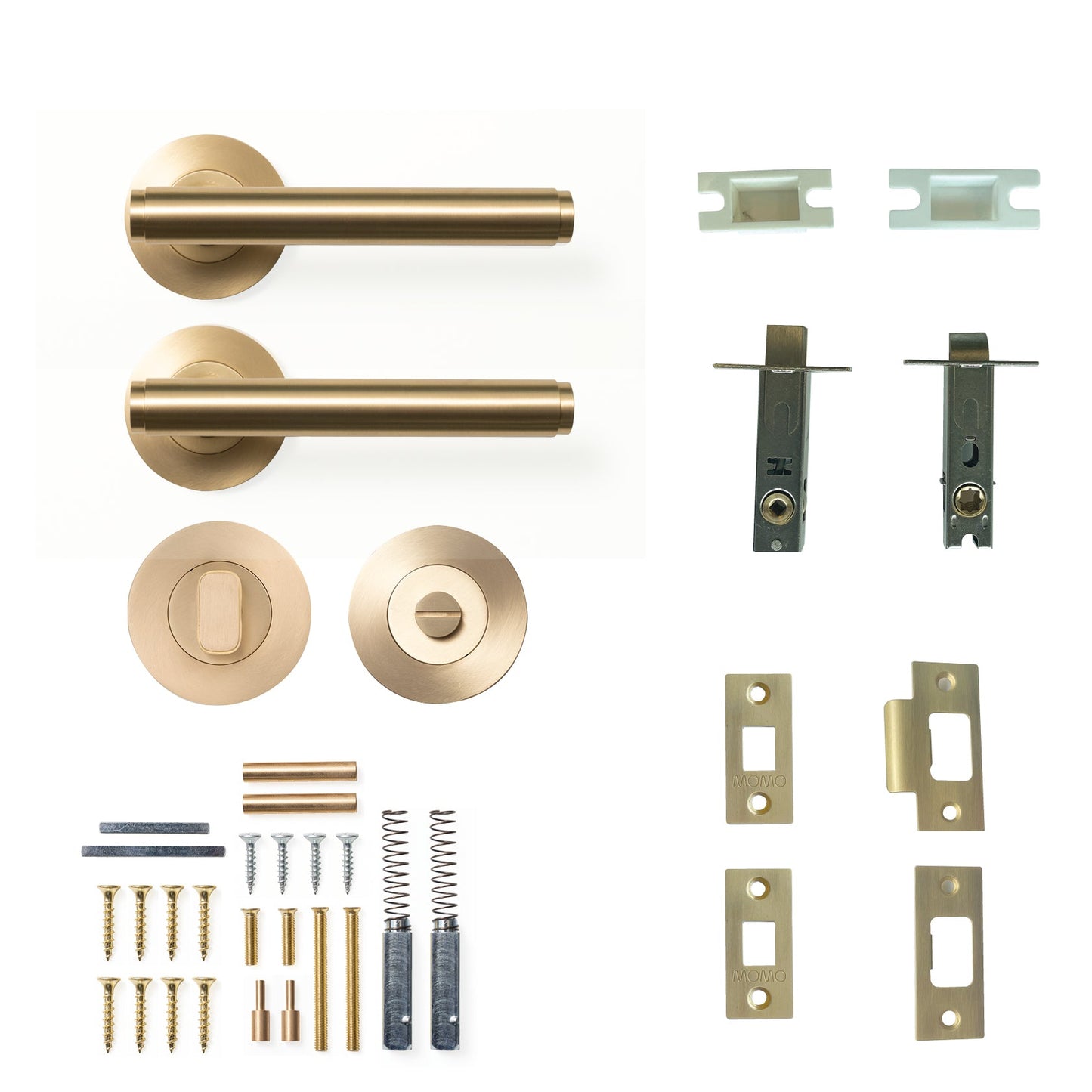 Bellevue Plain Lever Privacy Set Brushed Satin Brass