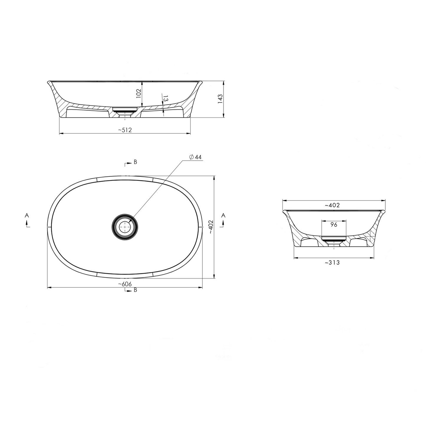 Claremont 60 MagnaCast Basin Matte White