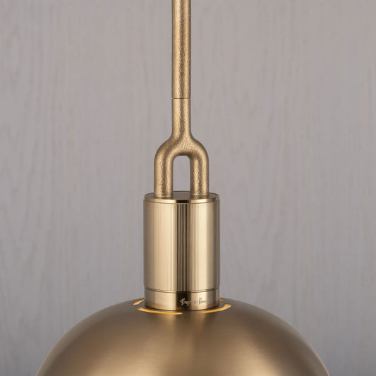 Forked Pendant / Shade / Globe / Opal / Medium / Brass