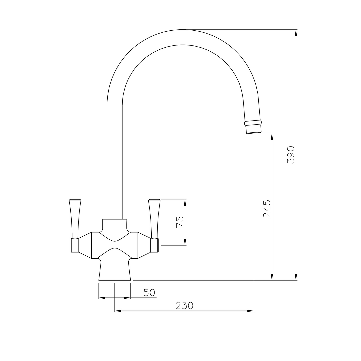 Gosford Double Sink Mixer Chrome