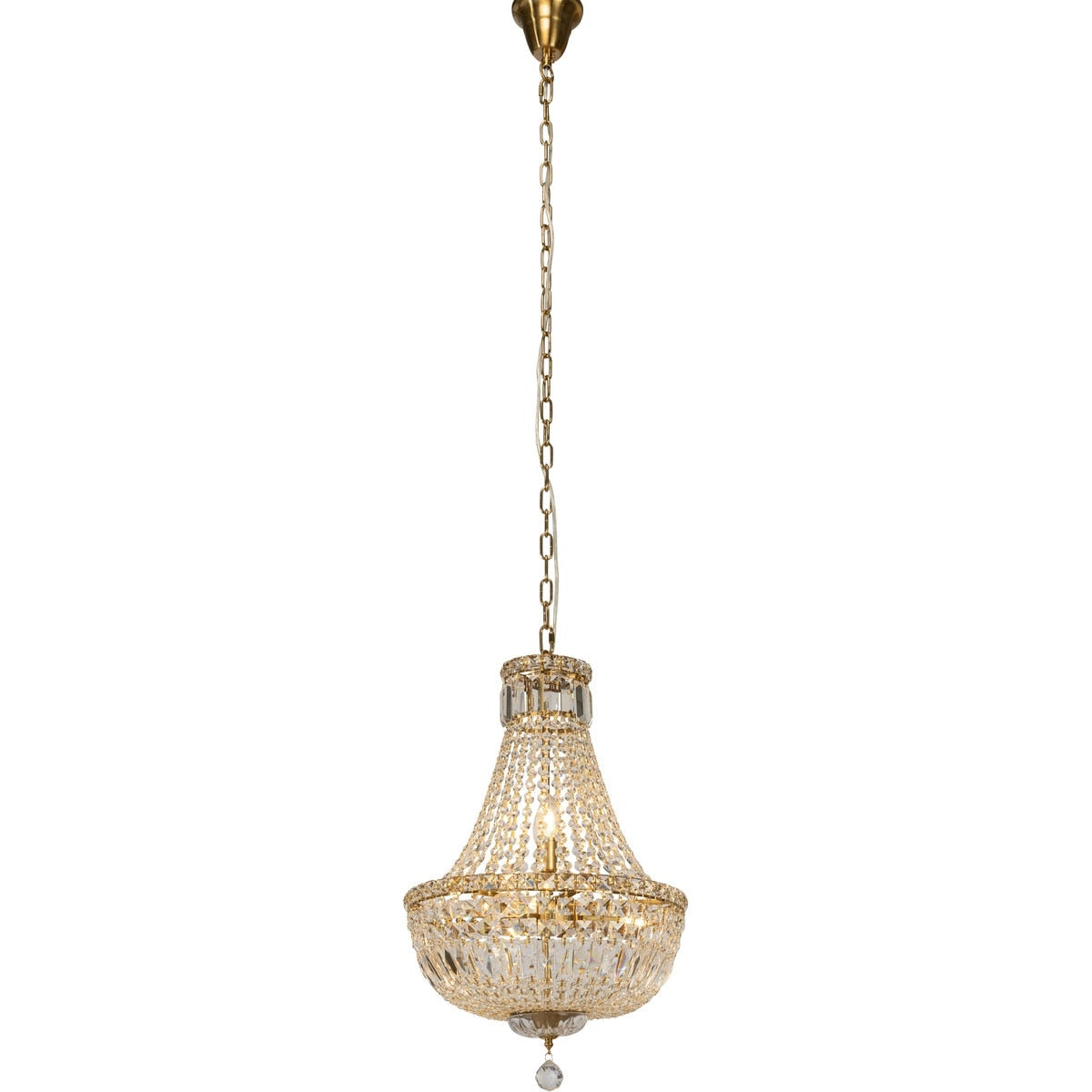 Classique Small 40cm 5 Light Basket Chandelier Satin Brass