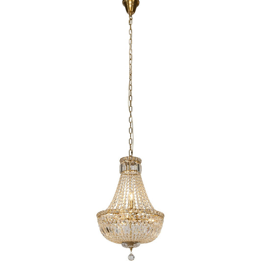 Classique Small 40cm 5 Light Basket Chandelier Satin Brass