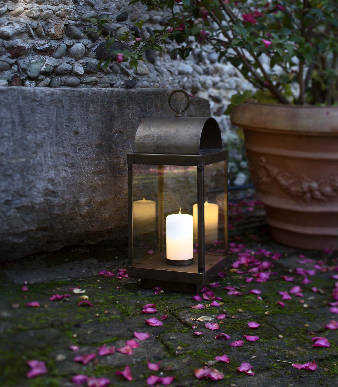 Lanterne Brass Small Outdoor Floor Lamp