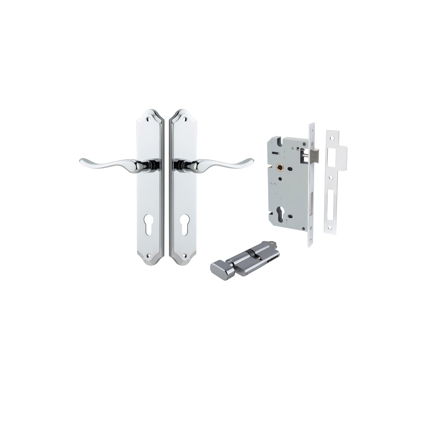 Stirling Lever Shouldered Polished Chrome Entrance Kit - Key/Thumb Turn