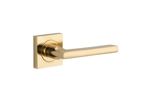 Baltimore Lever on Square Rose Polished Brass