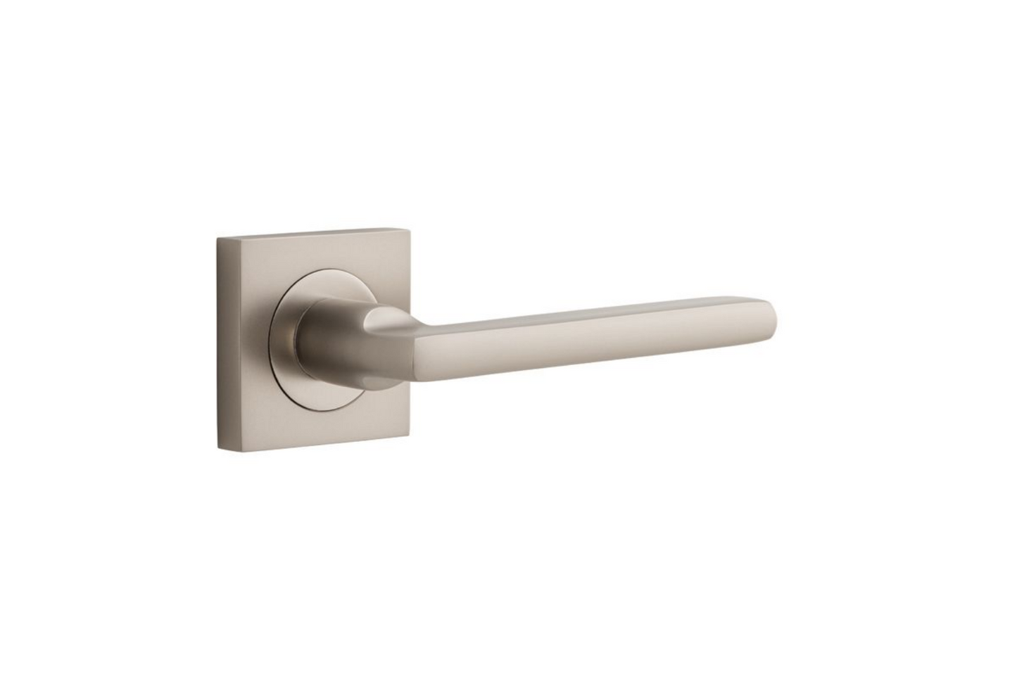 Baltimore Lever on Square Rose Satin Nickel