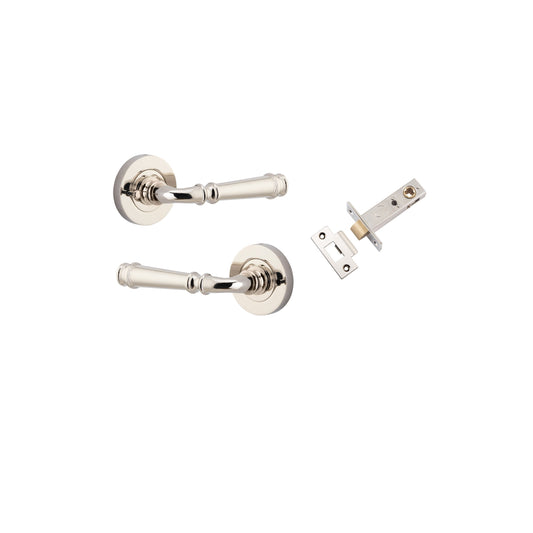 Verona Lever on Rose Polished Nickel Inbuilt Privacy Kit