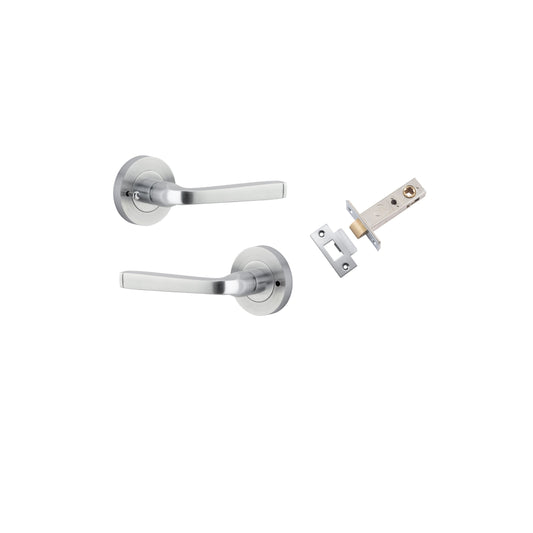 Annecy Lever on Rose Brushed Chrome Inbuilt Privacy Kit