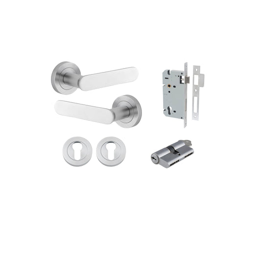 Bronte Lever on Rose Brushed Chrome Entrance Kit - Key/Key