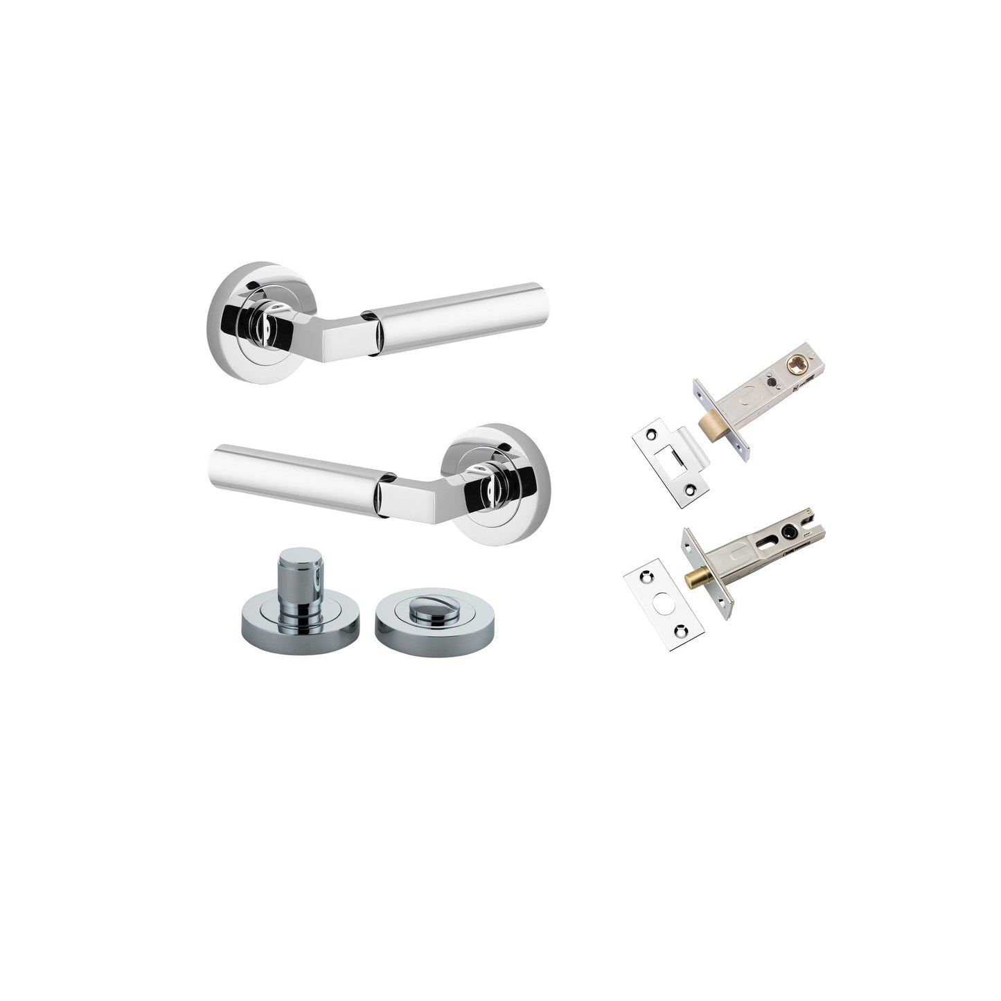 Berlin Lever on Rose Polished Chrome Privacy Kit