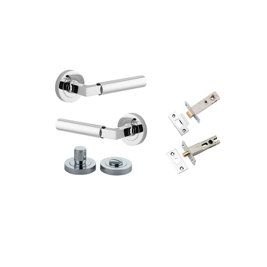Berlin Lever on Rose Polished Chrome Privacy Kit