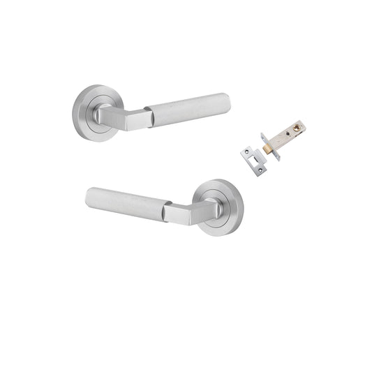 Brunswick Lever on Rose Brushed Chrome Passage Kit