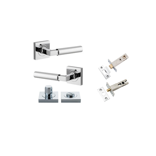 Berlin Lever on Square Rose Polished Chrome Privacy Kit
