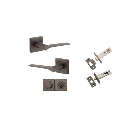 Como Lever on Square Rose Signature Brass Privacy Kit