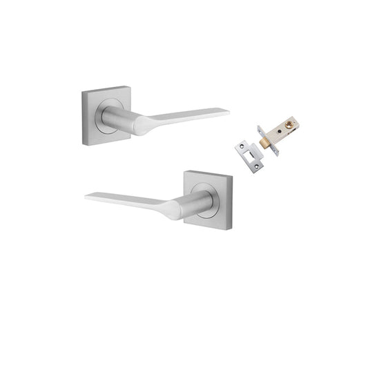 Como Lever on Square Rose Brushed Chrome Passage Kit