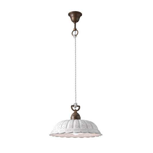 Anita Brass and Ceramic Shade Medium Pendant