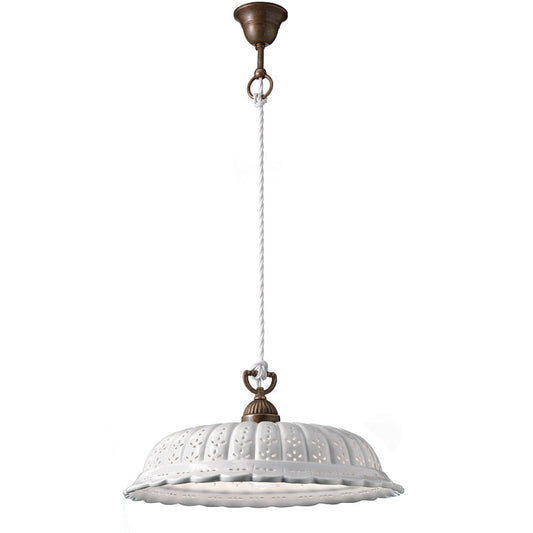 Anita Brass and Ceramic Shade Large Pendant