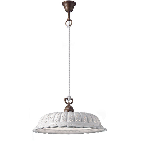 Anita Brass and Ceramic Shade Large Pendant