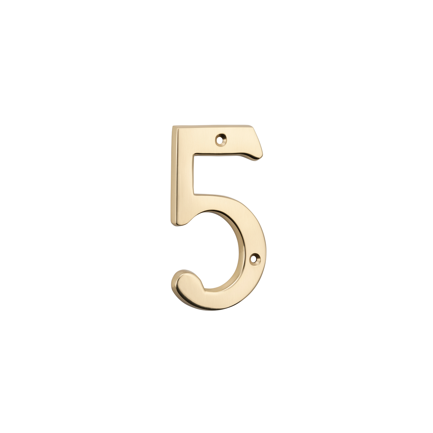 Numeral '5' Polished Brass
