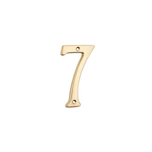 Numeral '7' Polished Brass