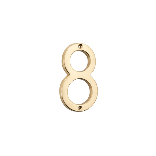 Numeral '8' Polished Brass