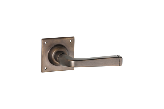Menton Lever on Square Rose Antique Brass