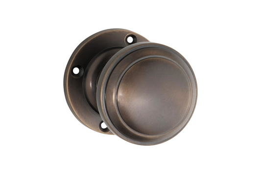 Milton Knob on Rose Antique Brass