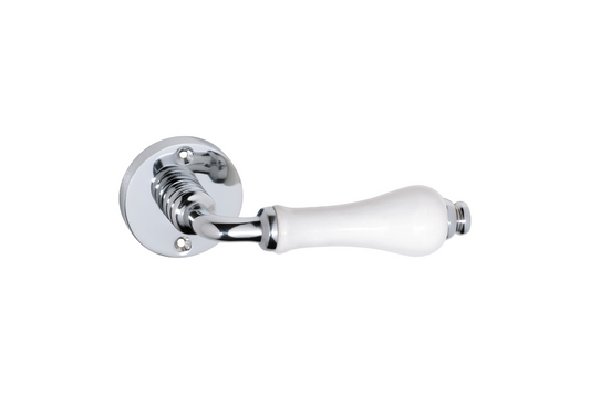 Exeter Lever White Porcelain/Polished Chrome