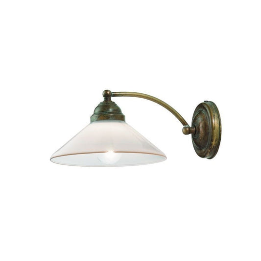 Country Brass and Venetian Straight Glass Wall Light