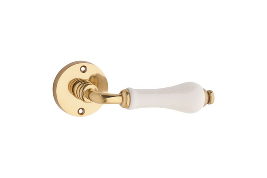 Exeter Lever Ivory Porcelain/Polished Brass