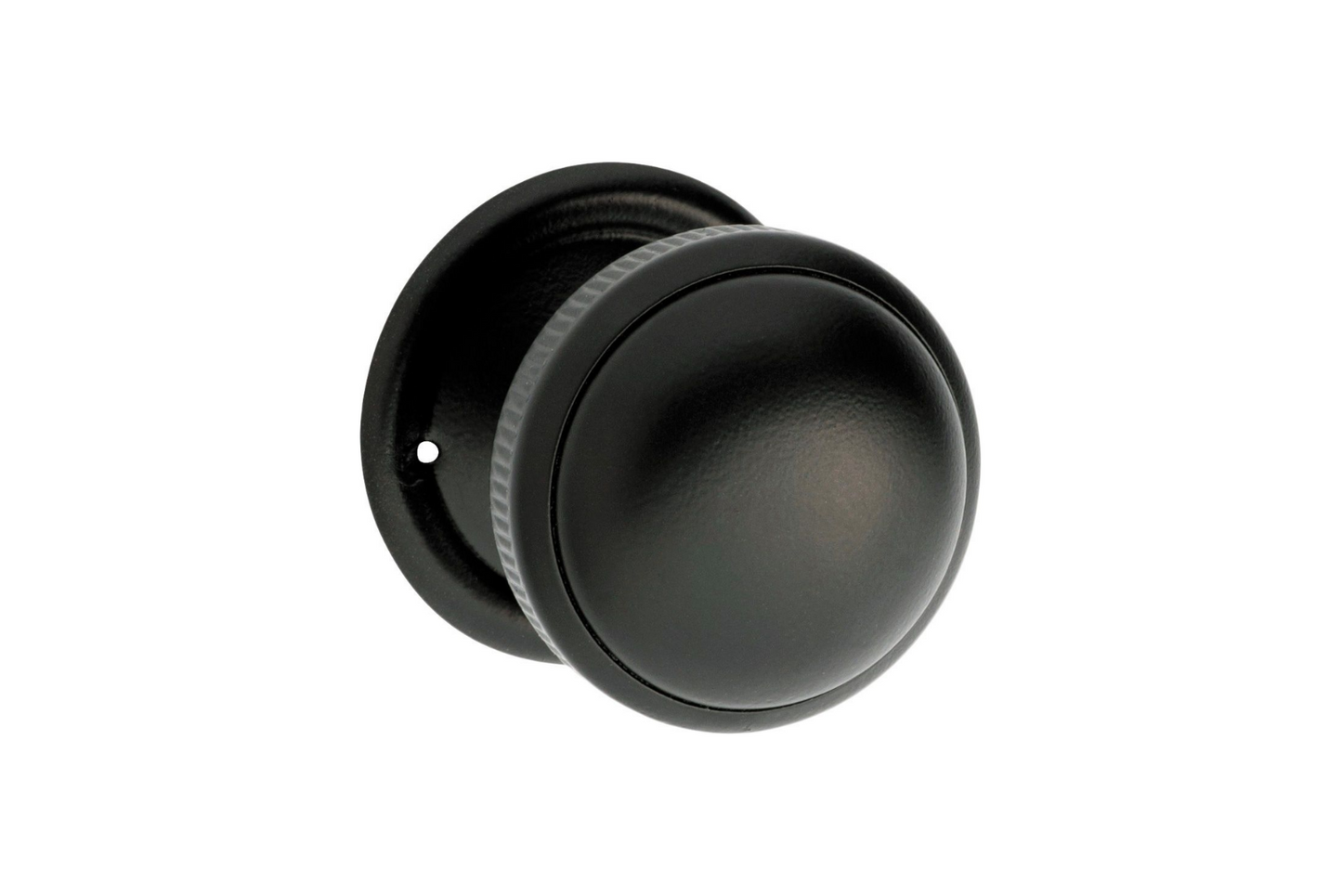Mortice Knob Small Milled Edge Matt Black