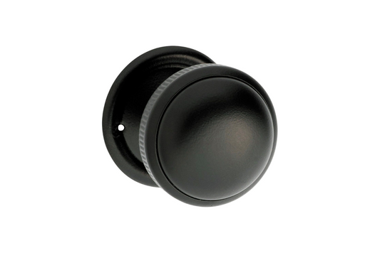 Mortice Knob Small Milled Edge Matt Black