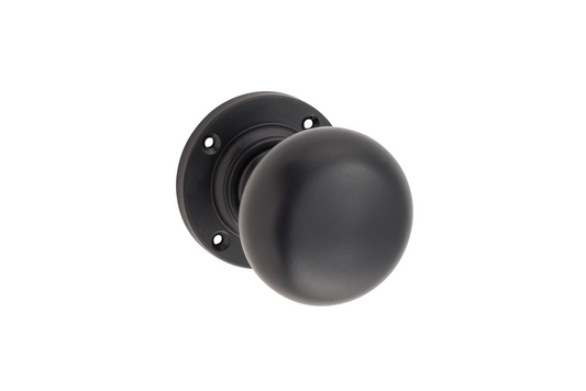 Victorian Knob on Rose Matt Black