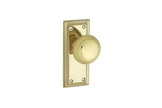Richmond Knob Short Backplate Polished Brass