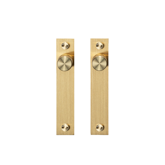 Furniture Knob / Plate / Cross / Brass - Pair