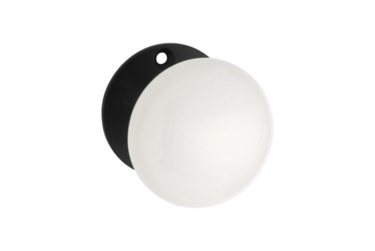Mortice Knob White Porcelain/Black Zinc
